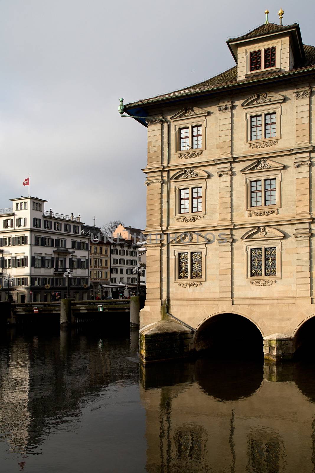View of the town hall - rathaus of Zurich in Switzerland