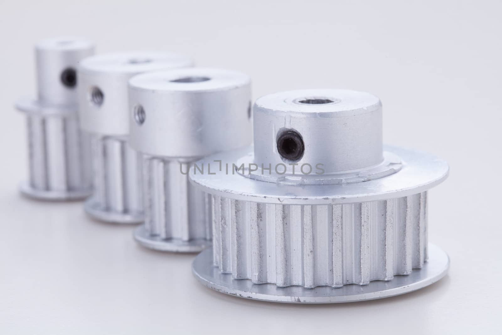 timing pulleys on white background