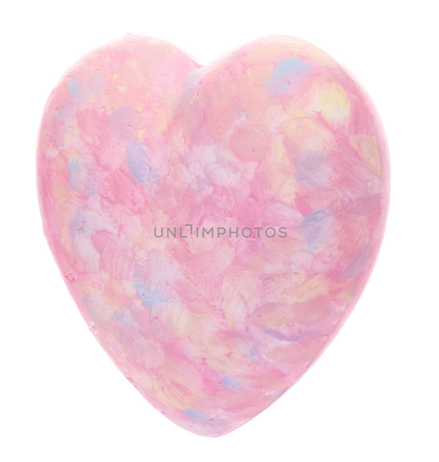Pink heart isolated on white background, valentines day