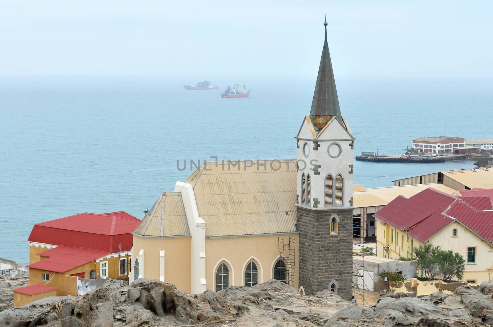 Felsenkirche, an old German church in Luderitz, Namibia