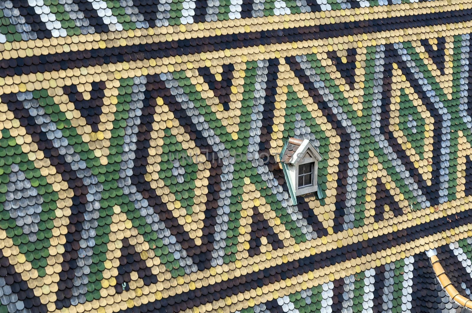 Detailed view of St. Stephan's Cathedral's roof, Vienna.