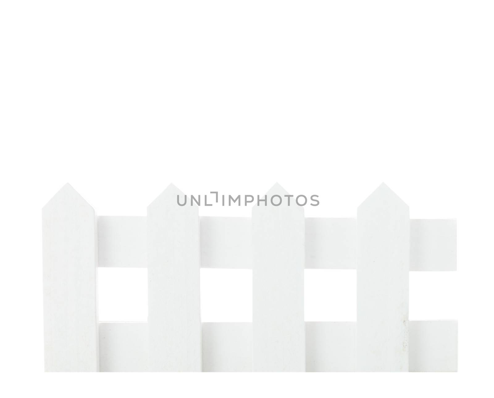 White fence isolated on white background for design