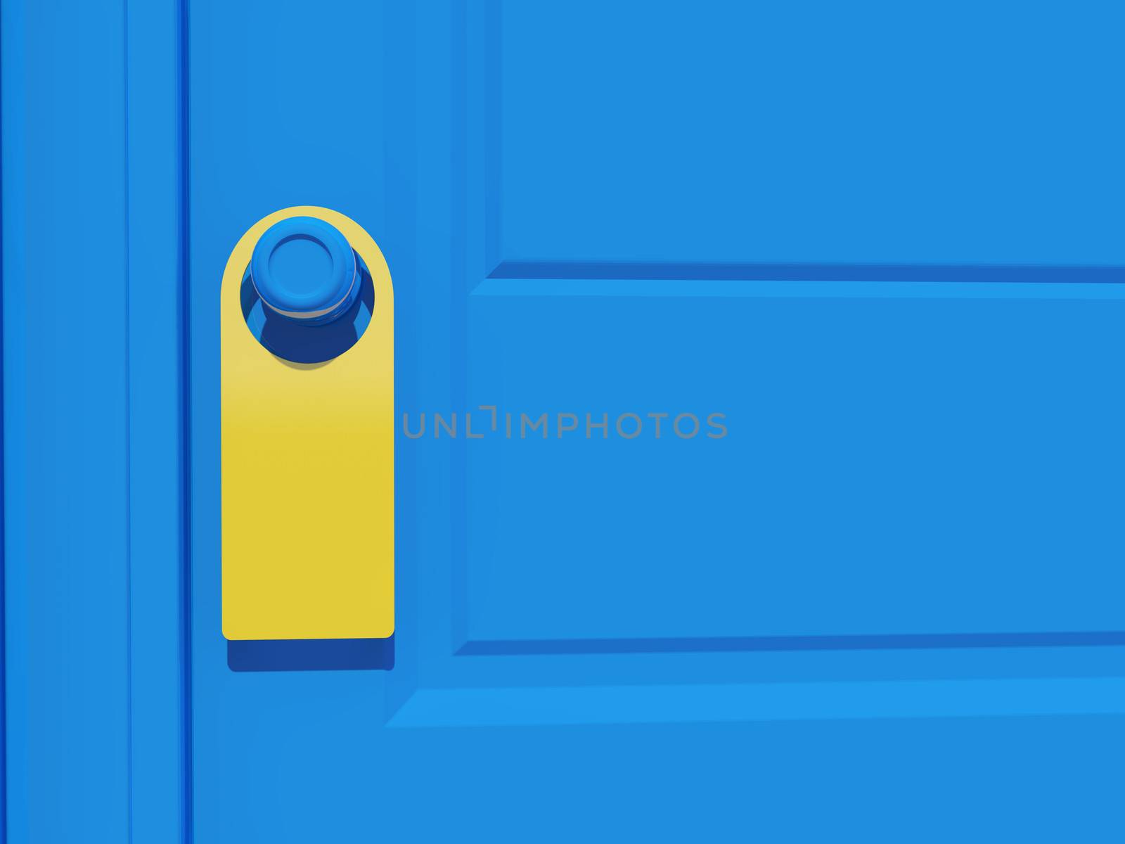 3d blank tag hanging on door handle