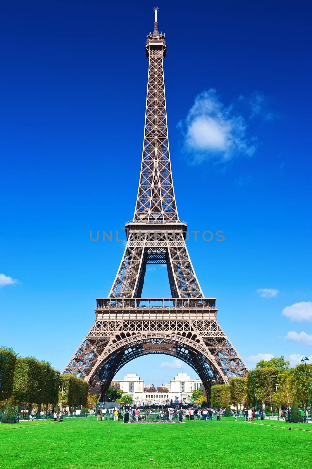 Beautiful view of famous Eiffel Tower in Paris, France