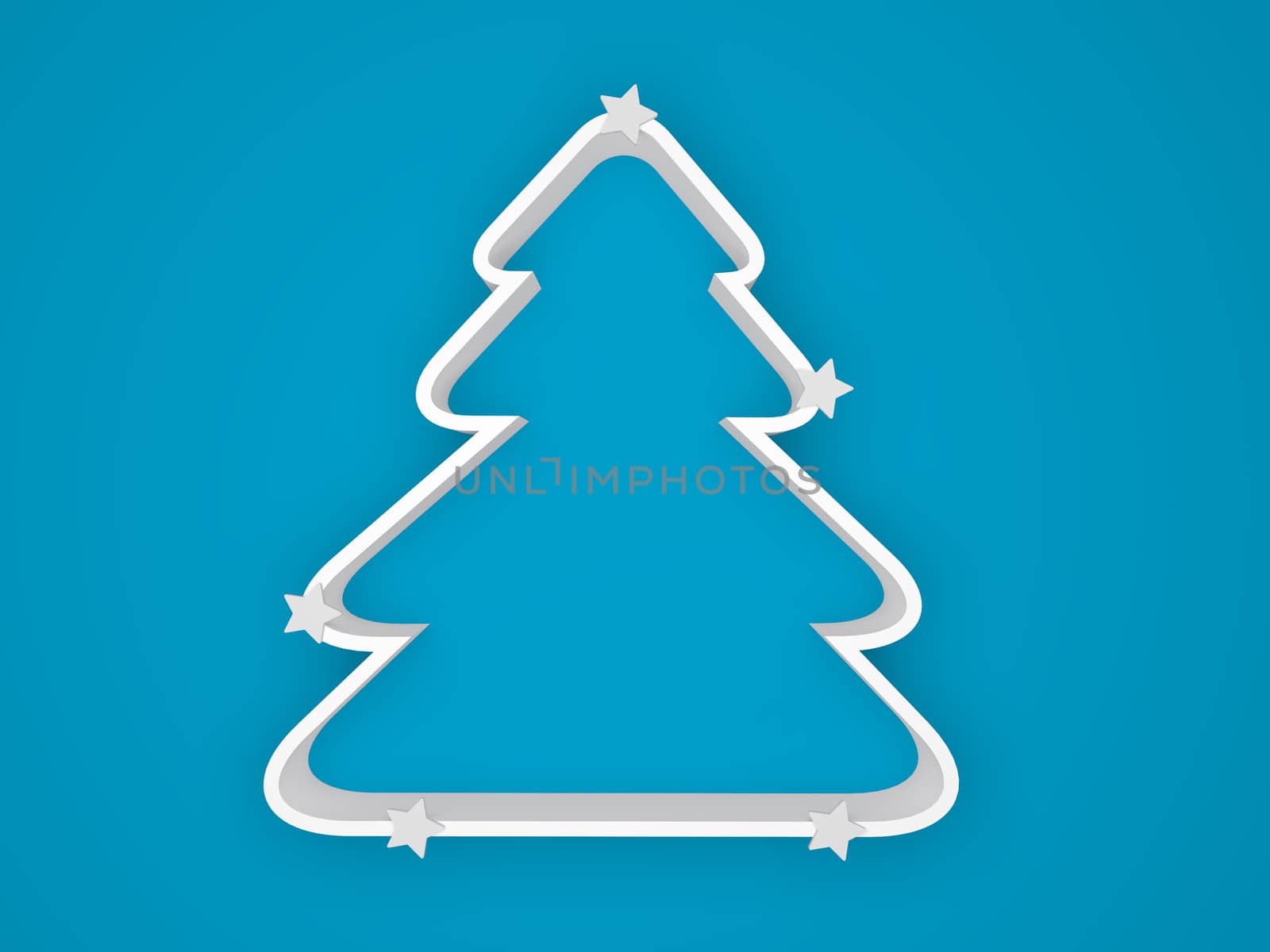 white Christmas tree outline for party invitations or greetings