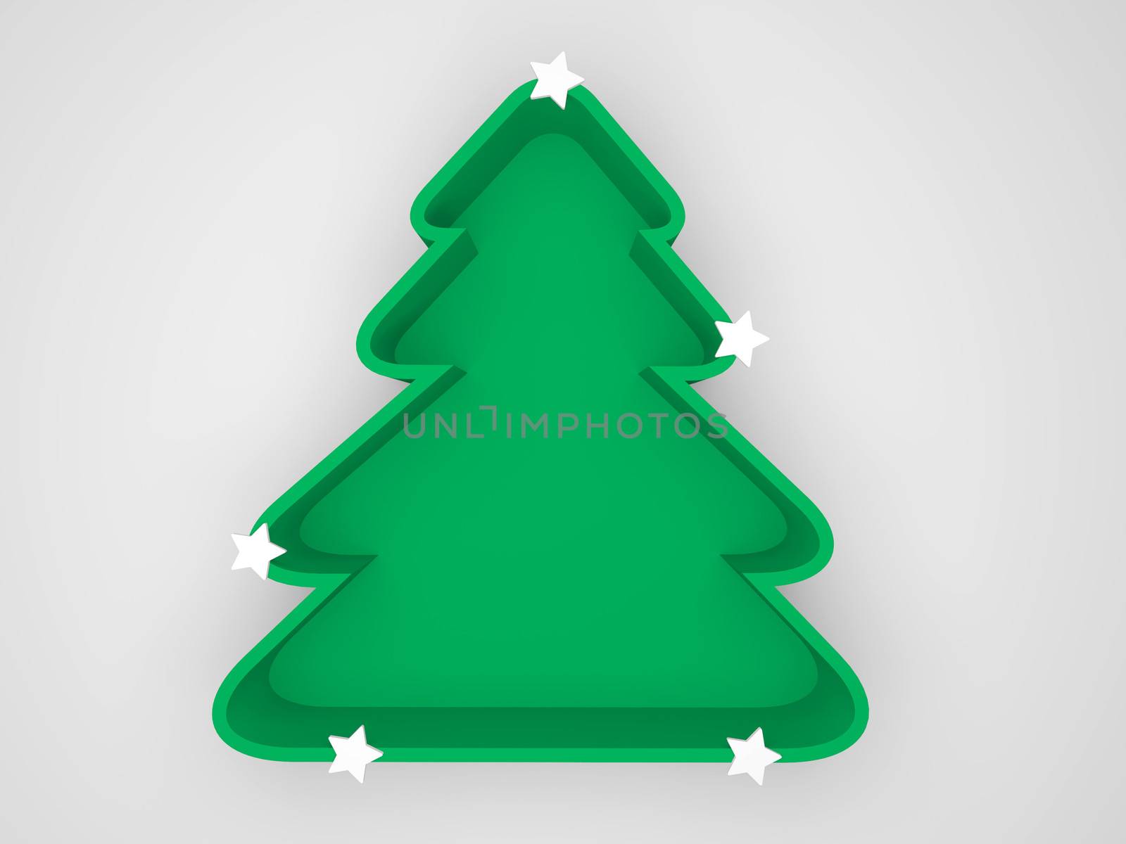 green christmas tree, isolated white background by motionkarma