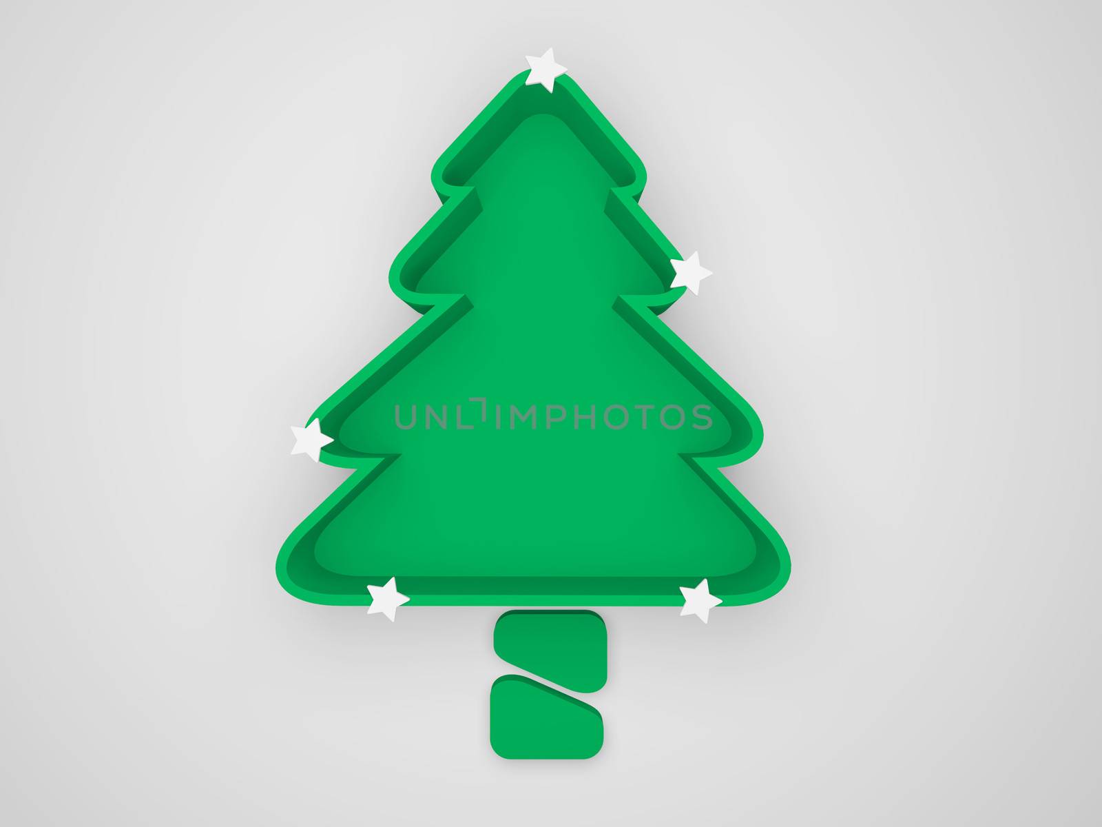conceptually green christmas tree for save environment and energy