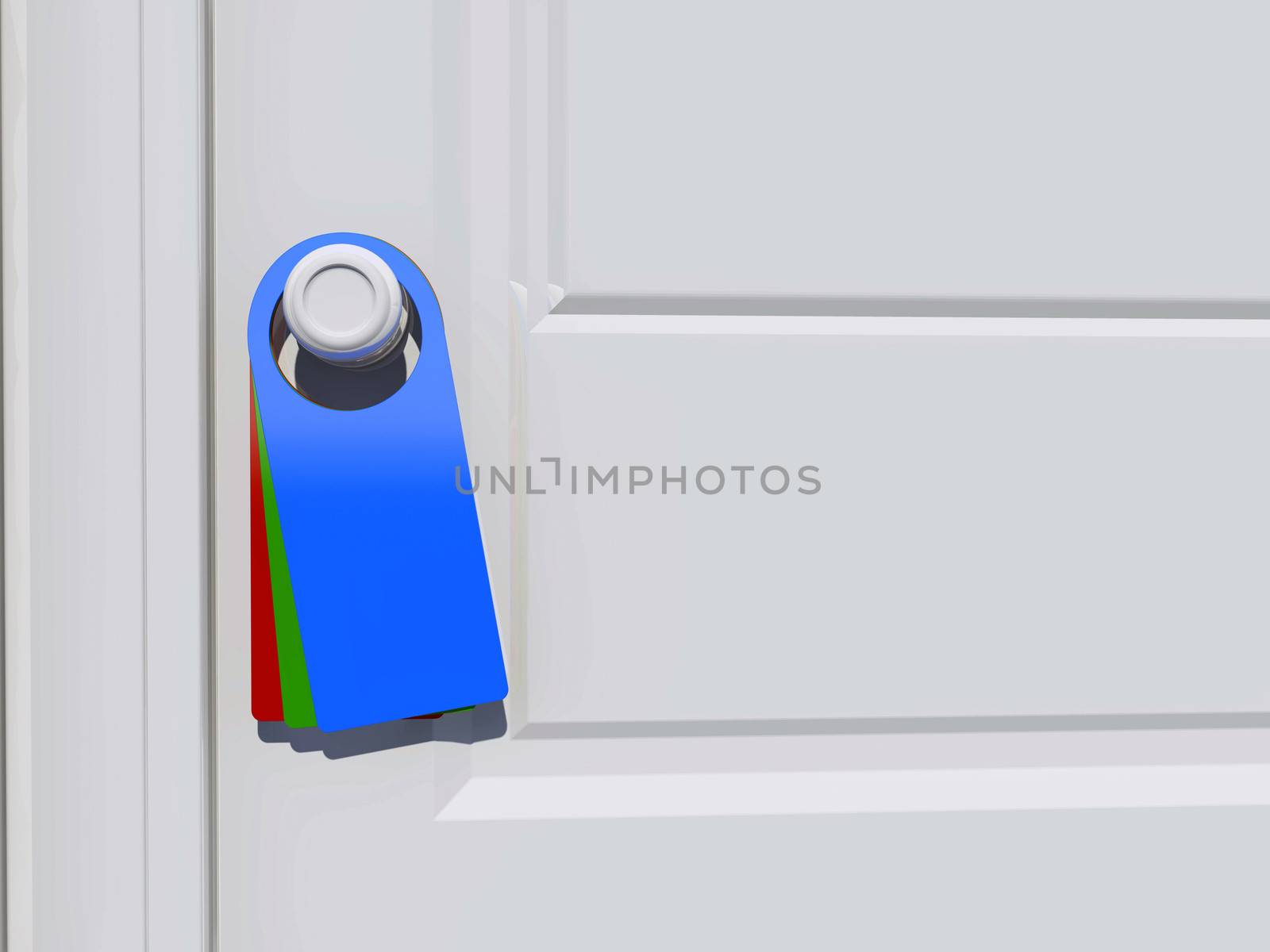 3d Blank tag on the door handle