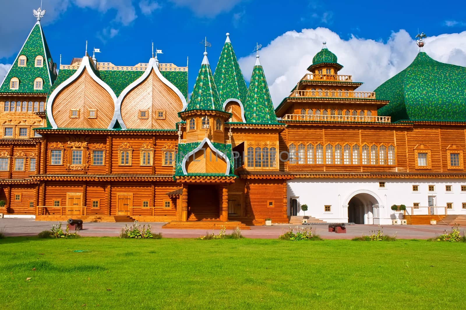 Wooden palace in park Kolomenskoe, Moscow, Russia