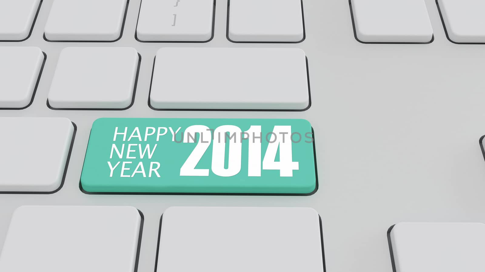 conceptually written happy new year text on keyboard