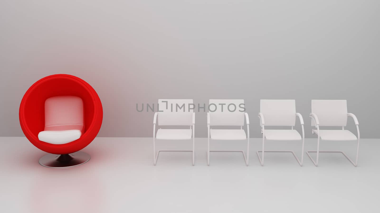 red chair with special comfort from rest of the chair