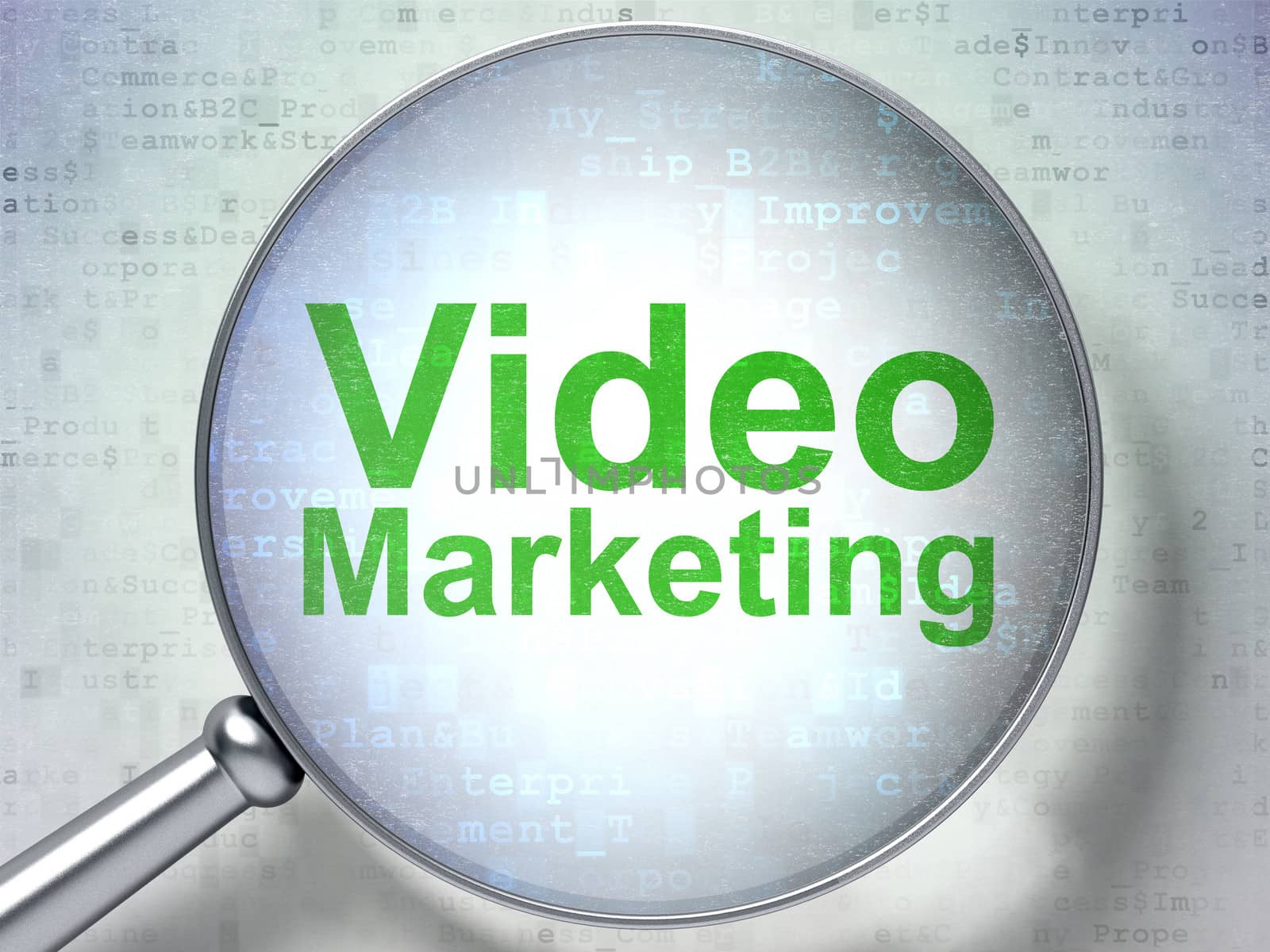 Finance concept: Video Marketing with optical glass by maxkabakov