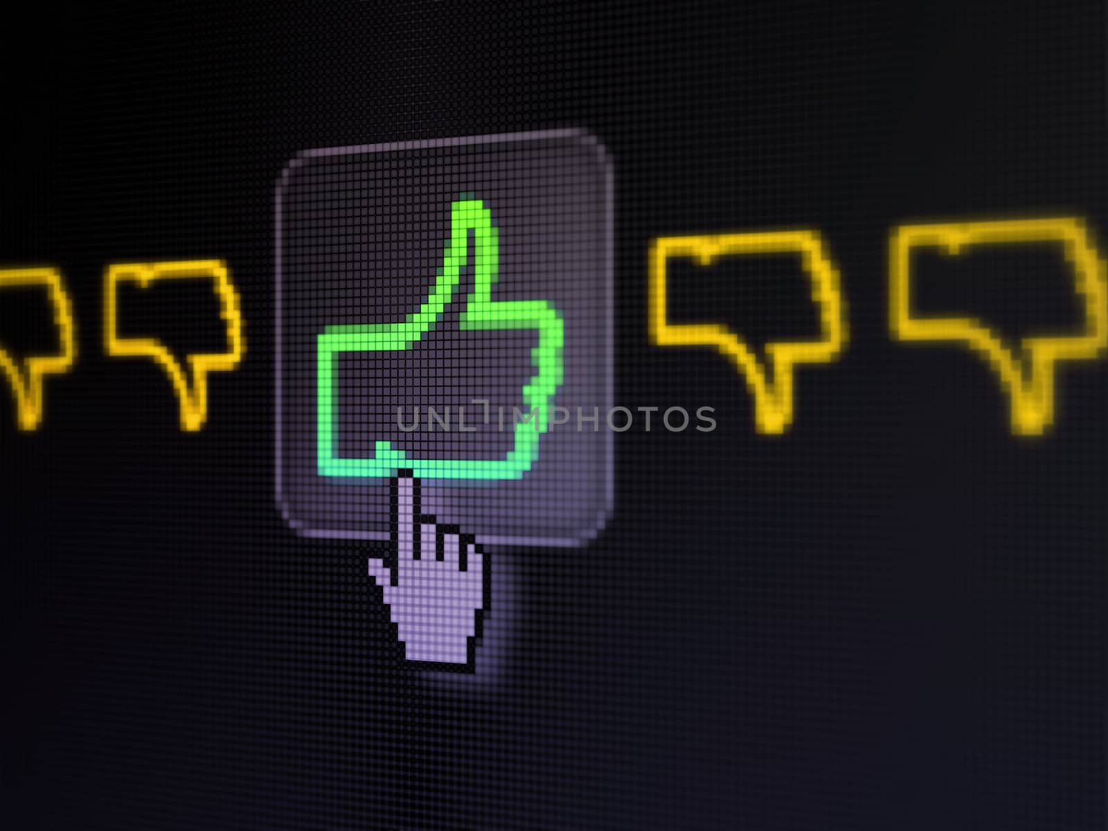 Social network concept: Like, Unlike on digital computer screen by maxkabakov