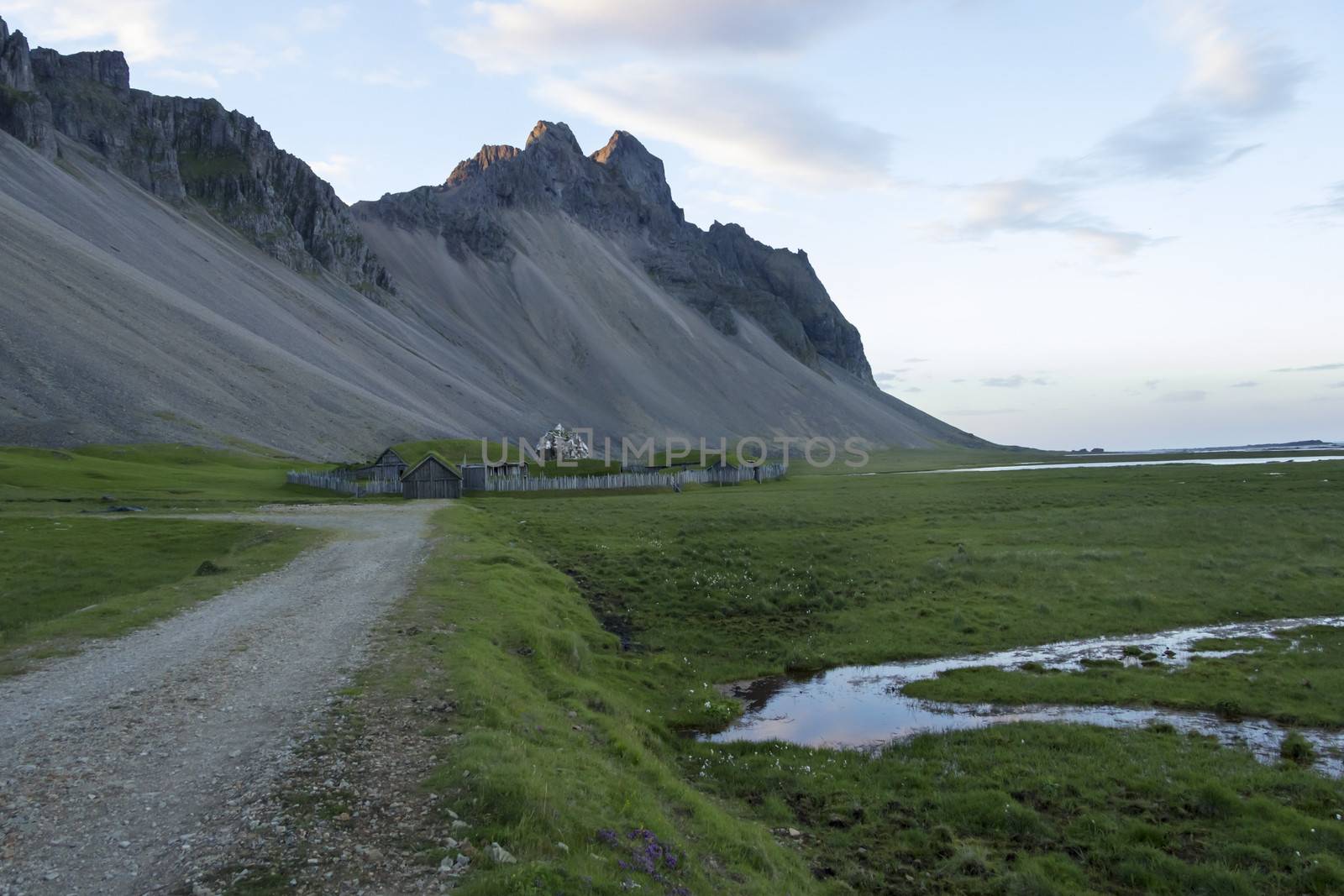 Iceland landscape in summer evening by Tetyana