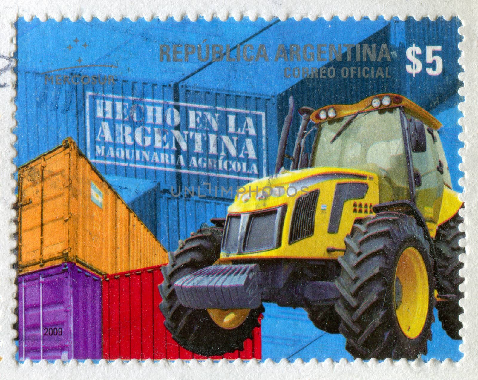 ARGENTINA - CIRCA 2009: stamp printed by Argentina, shows tractor, circa 2009