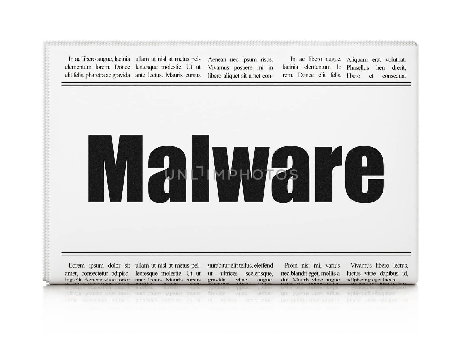 Security concept: newspaper headline Malware by maxkabakov