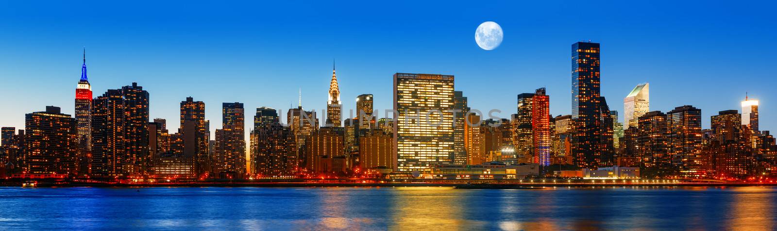 Late evening New York City skyline panorama by palinchak