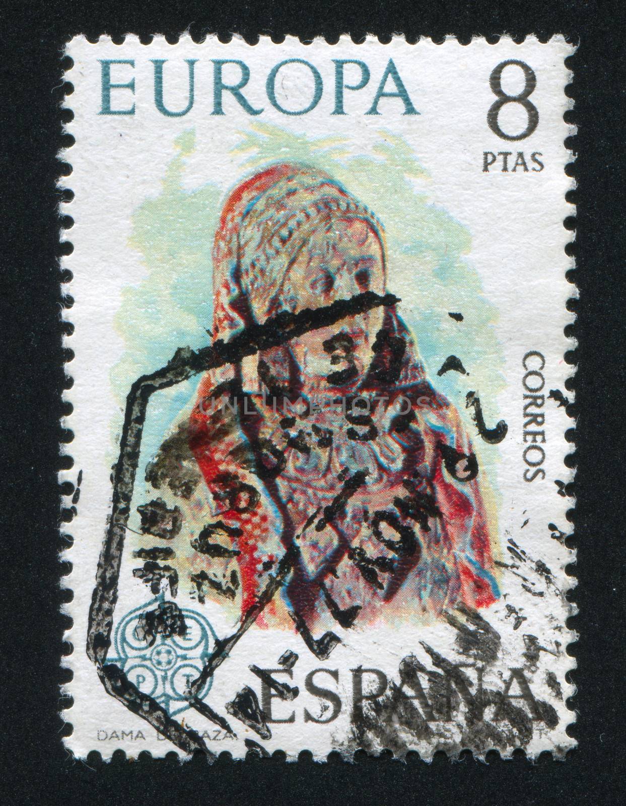 SPAIN - CIRCA 1974: stamp printed by Spain, shows Woman from Baza, circa 1974