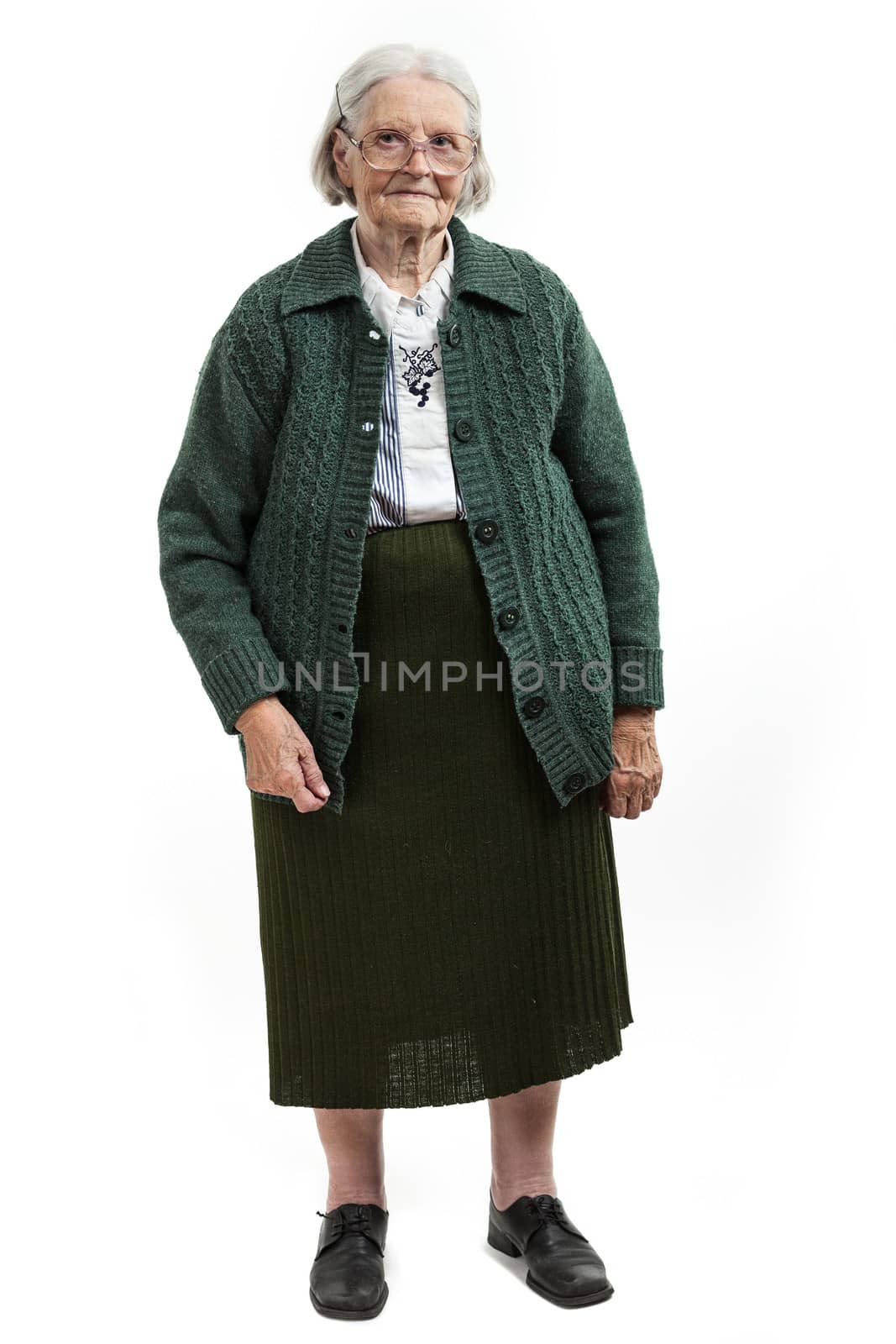 Full length of senior woman over white by photobac