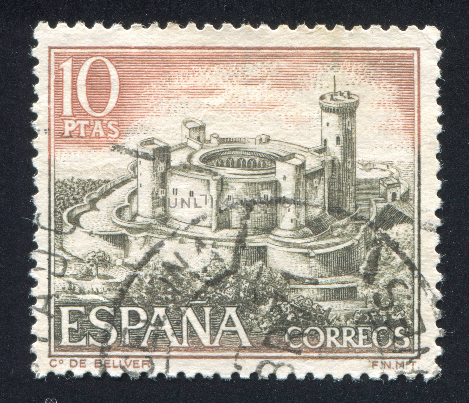 SPAIN - CIRCA 1970: stamp printed by Spain, shows Bellver, circa 1970