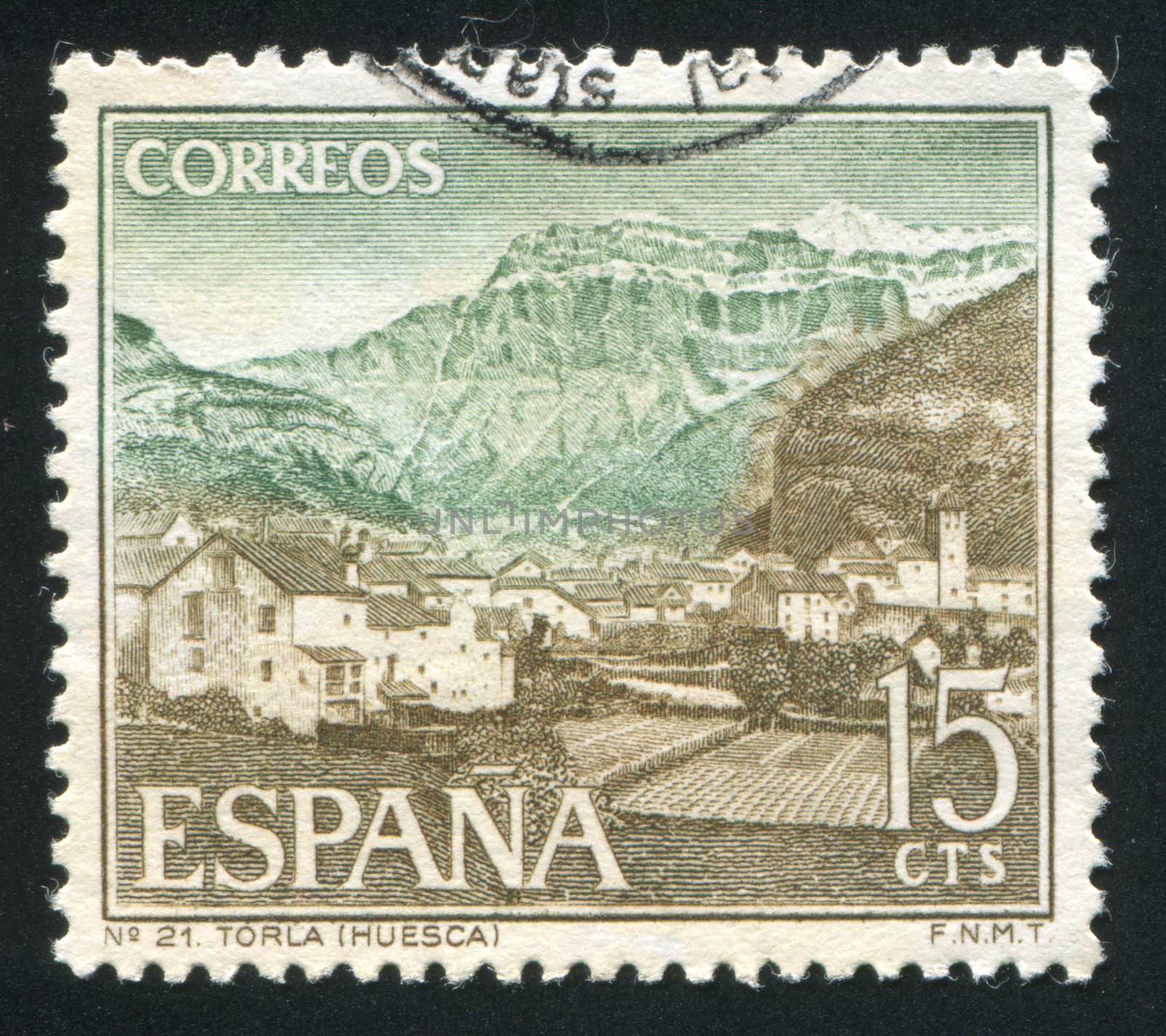 SPAIN - CIRCA 1966: stamp printed by Spain, shows National Park Torla, circa 1966