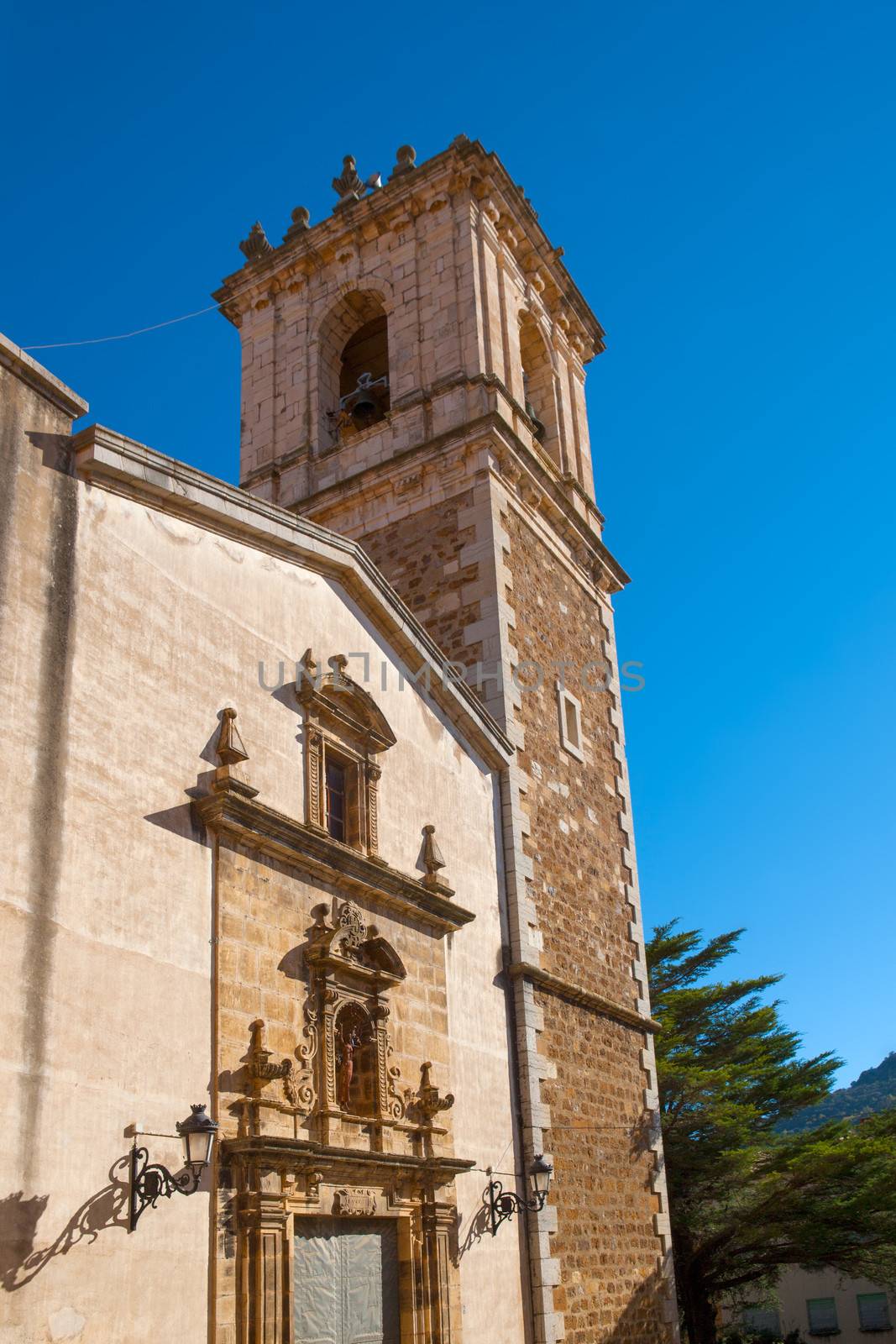 Benassal church facade Benasal in Maestrazgo Castellon Spain