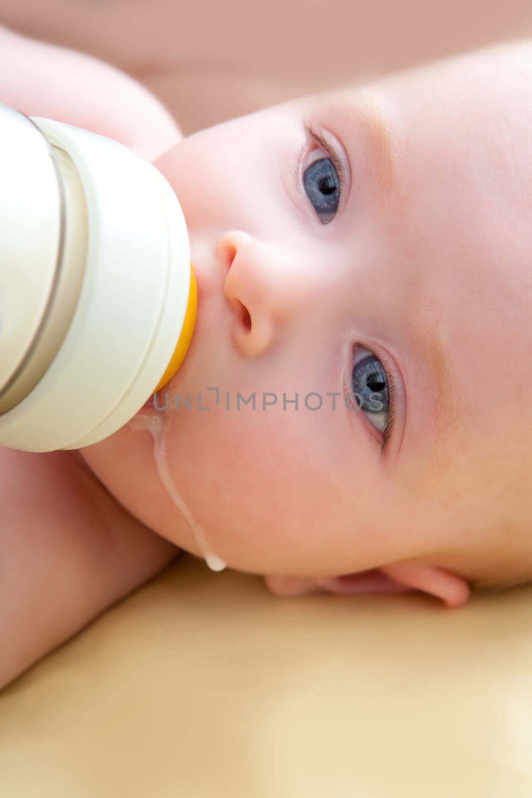 Bond little baby blue eyes drinking bottle milk by lunamarina
