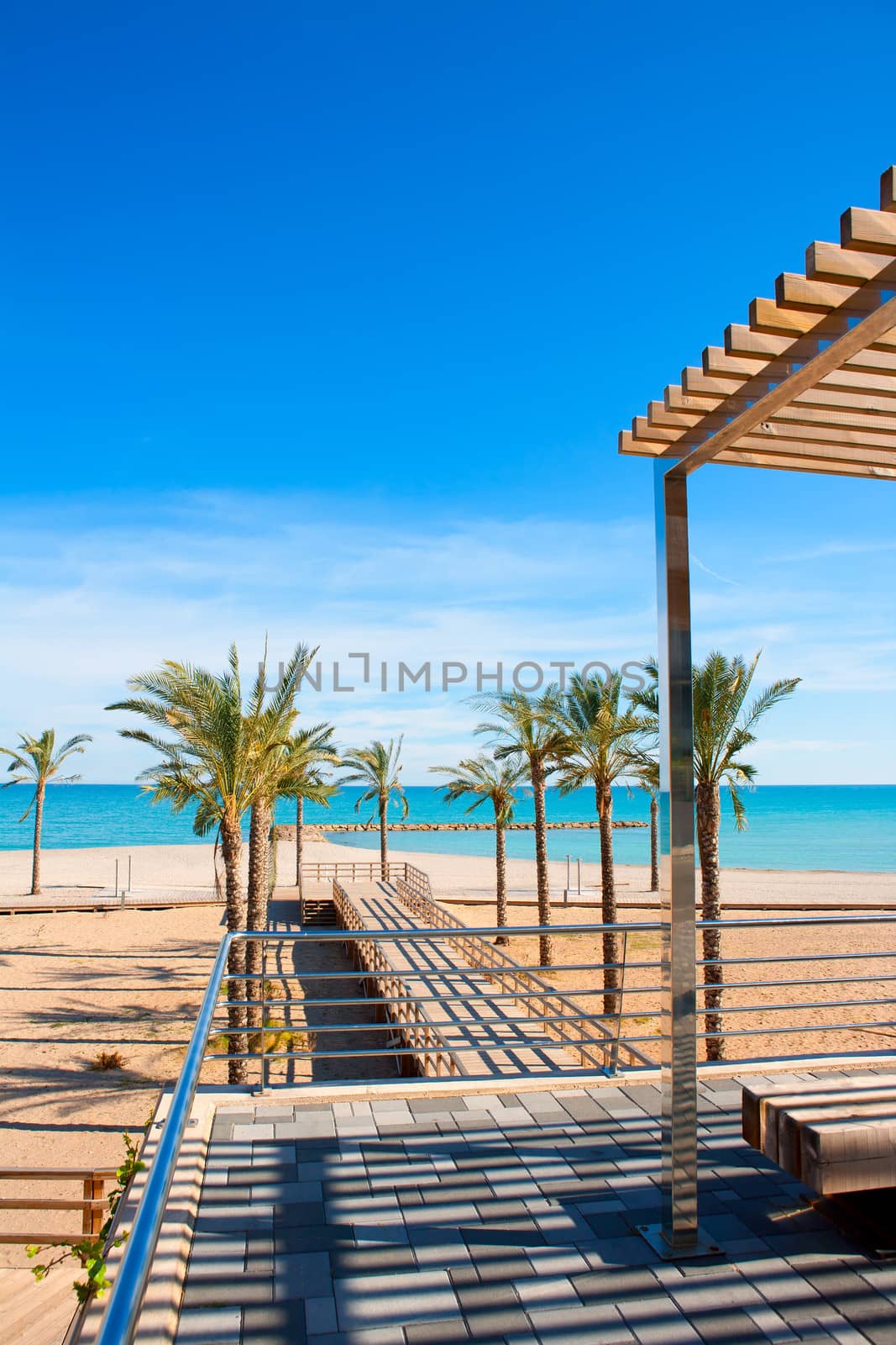 Benicasim in Castellon Benicassim beach at Mediterranean by lunamarina