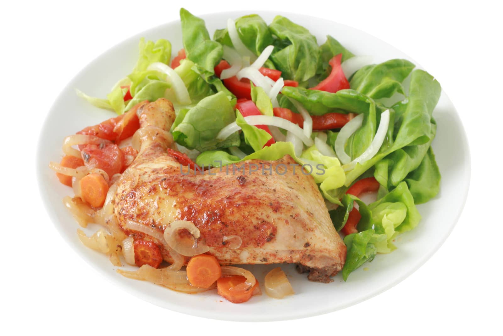 fried chicken with salad by nataliamylova