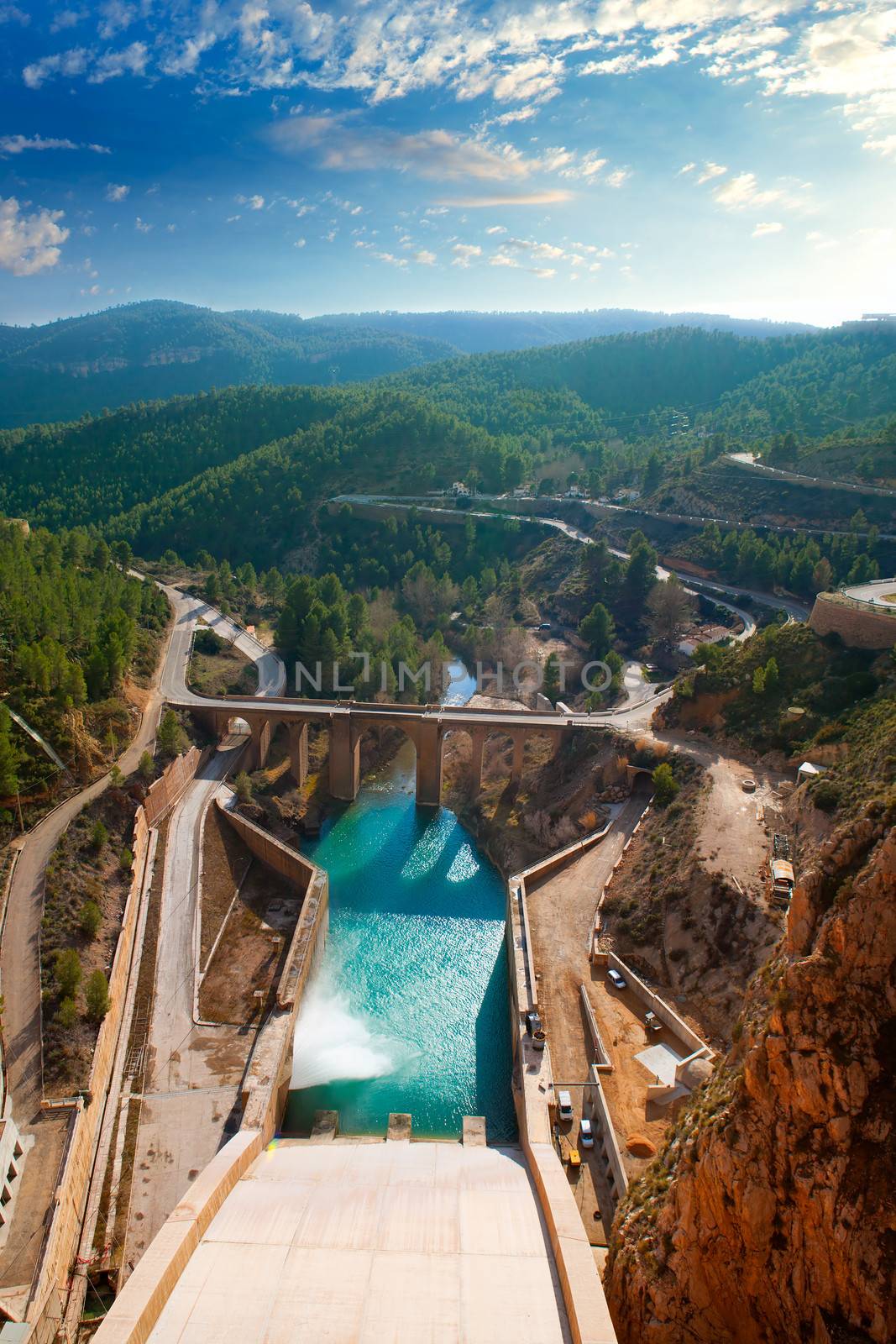 Presa Embalse de Contreras reservoir dam in Cabriel River of Valencia Spain