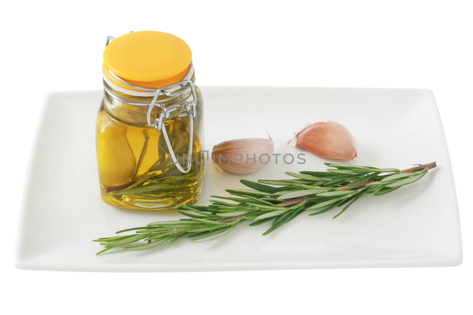 olive oil with garlic and rosemary by nataliamylova