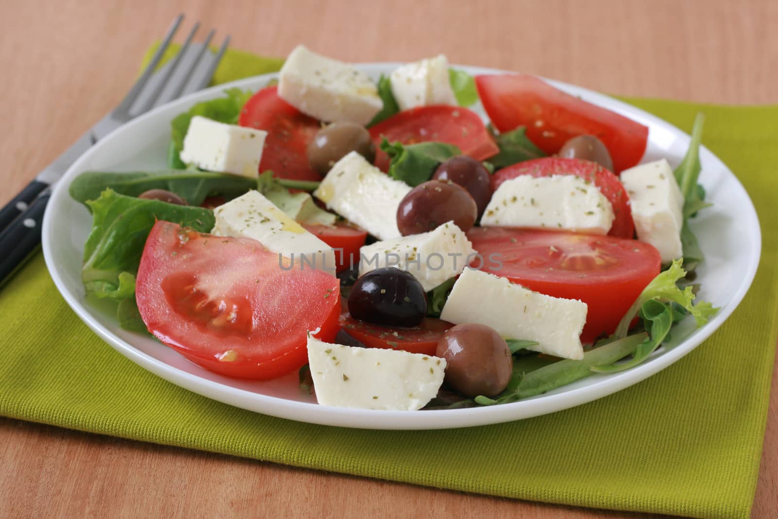 salad with cheese and olives