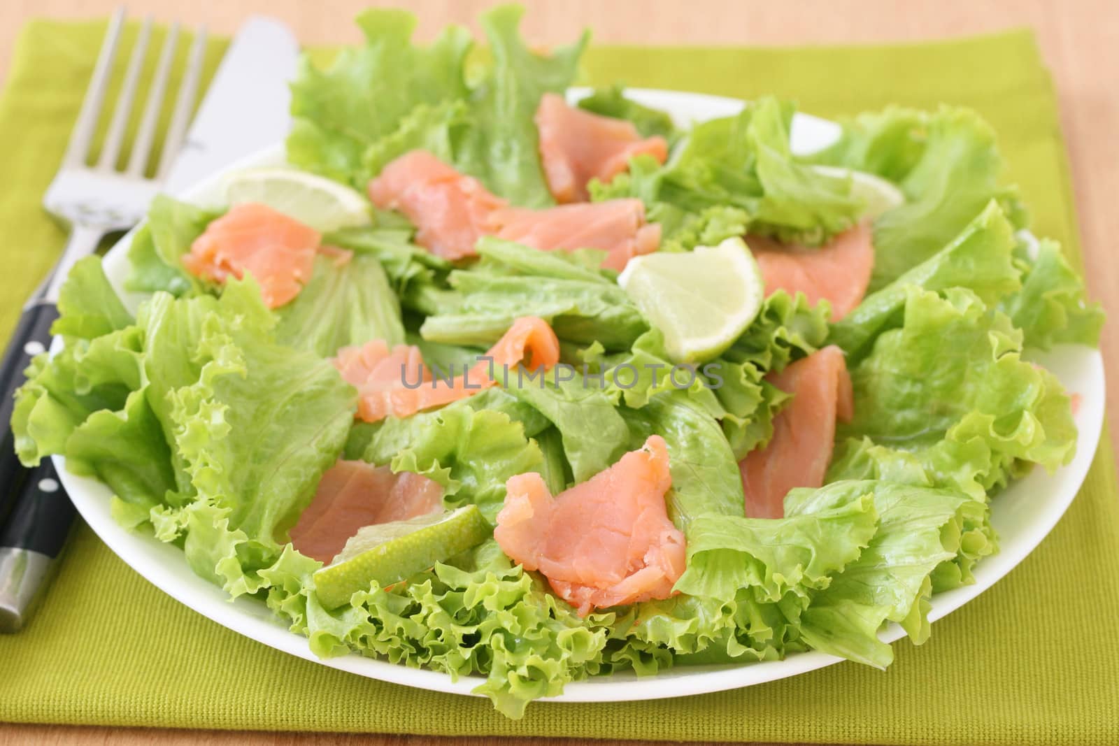 salad with salted salmon
