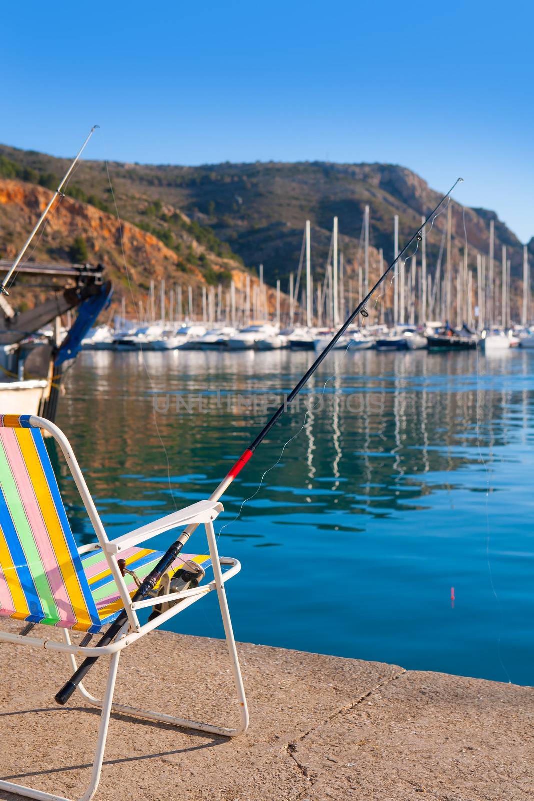 Javea in alicante fisherboats in Mediterranean sea of Spain