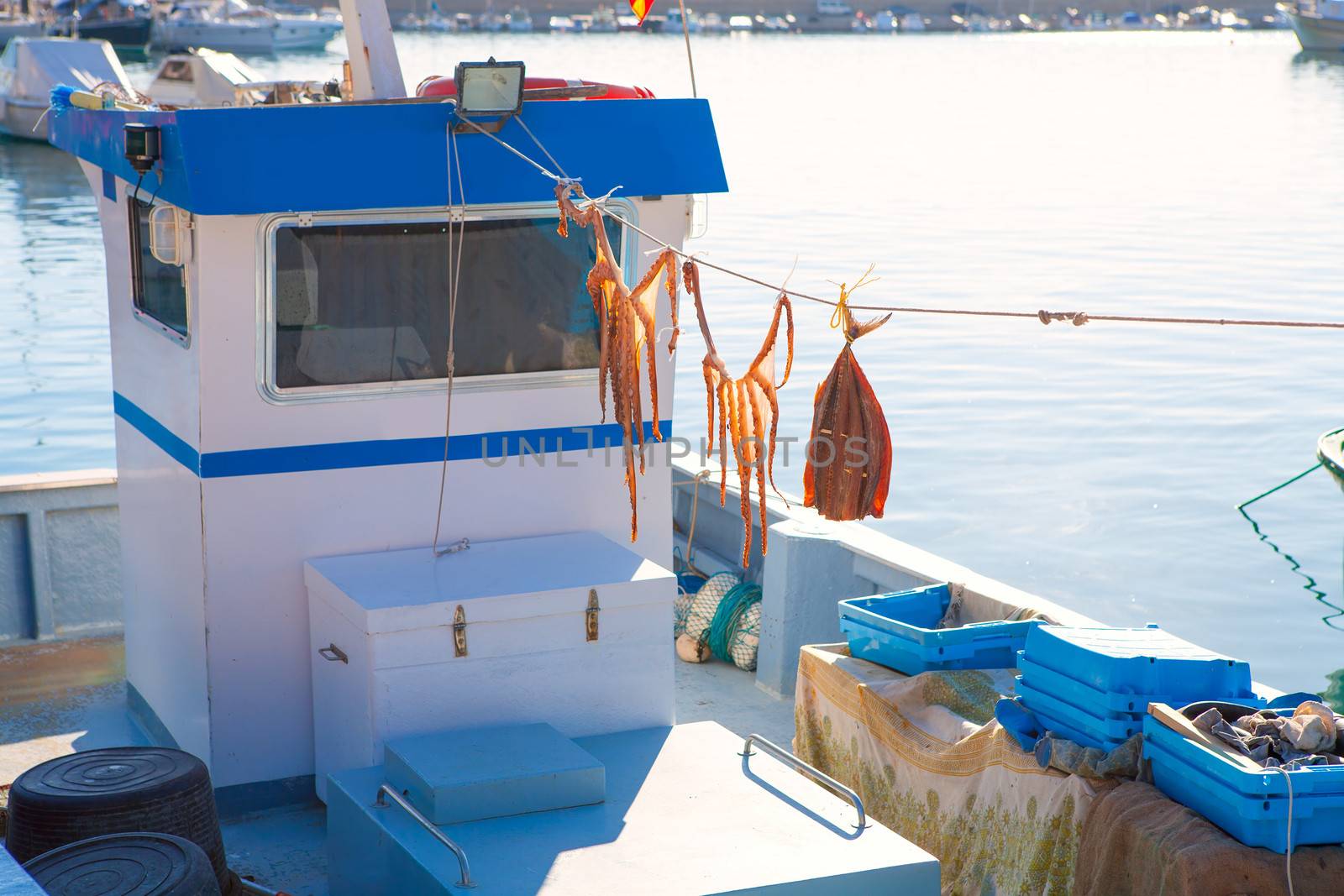 Javea in alicante fisherboats in Mediterranean sea by lunamarina