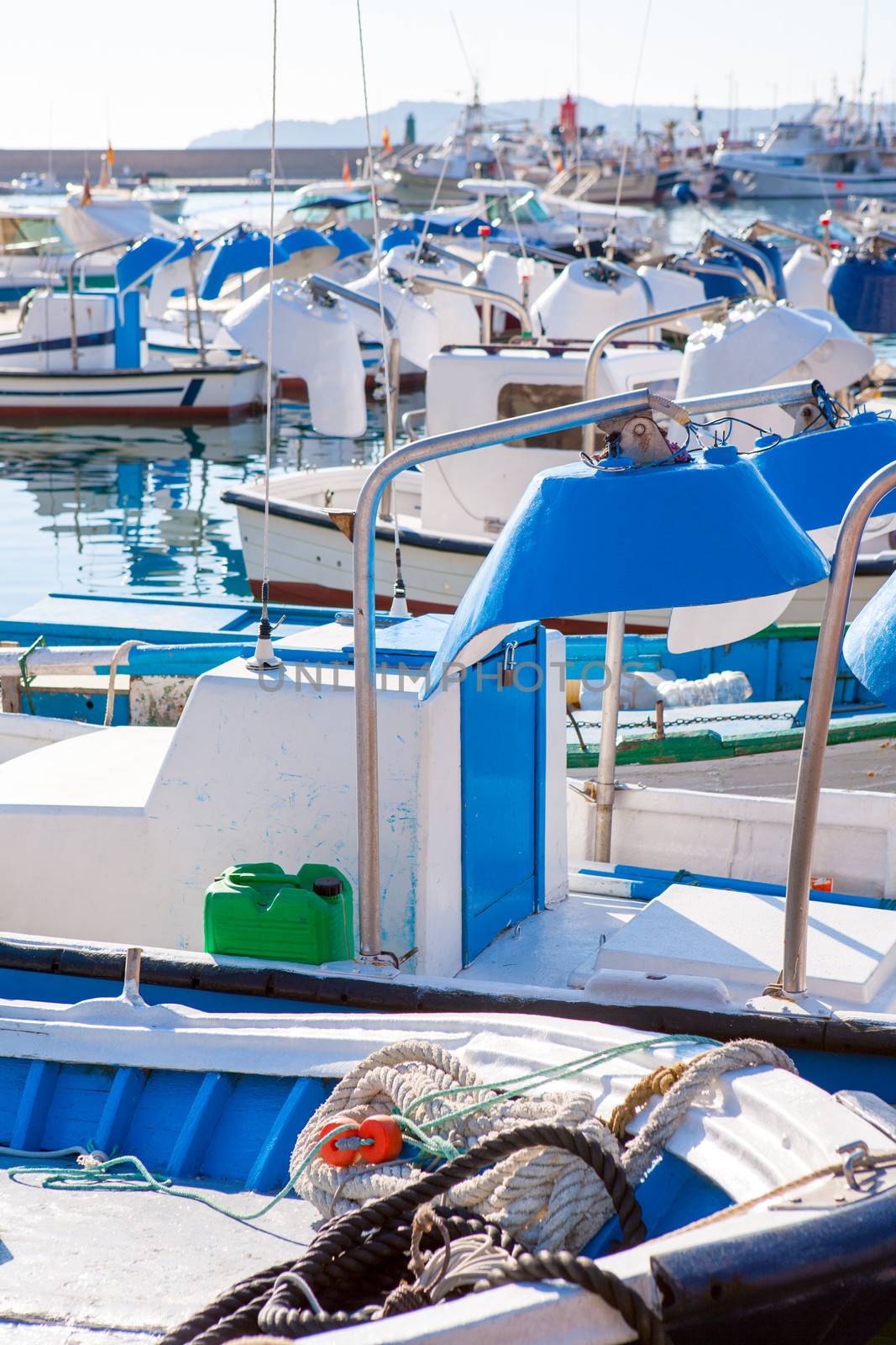 Javea in alicante fisherboats in Mediterranean sea by lunamarina
