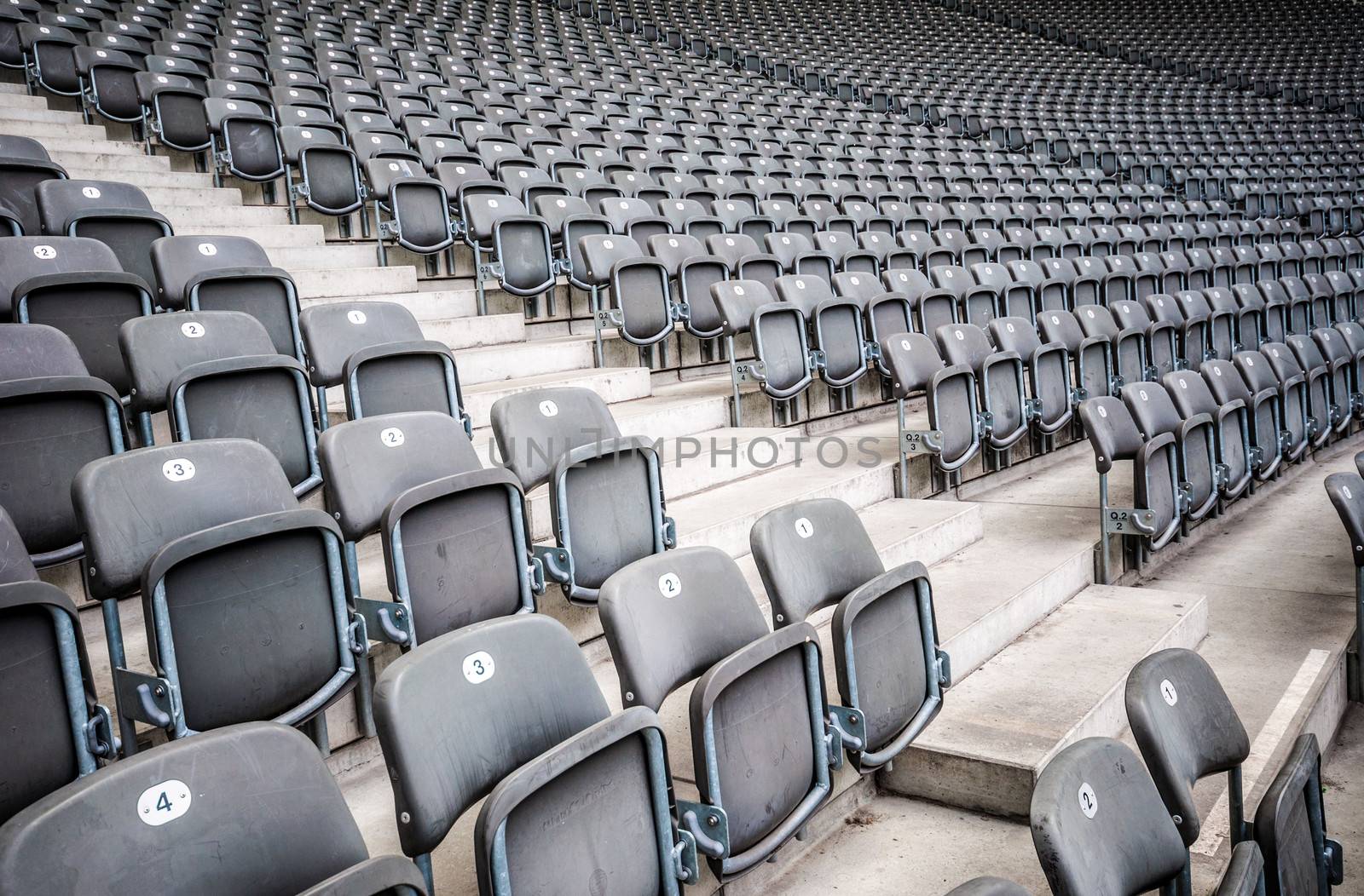 rows of seats in a big stadium