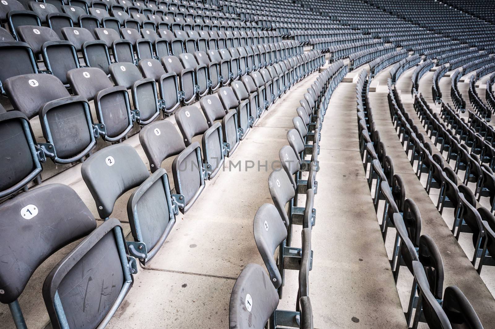 rows of seats in a big stadium