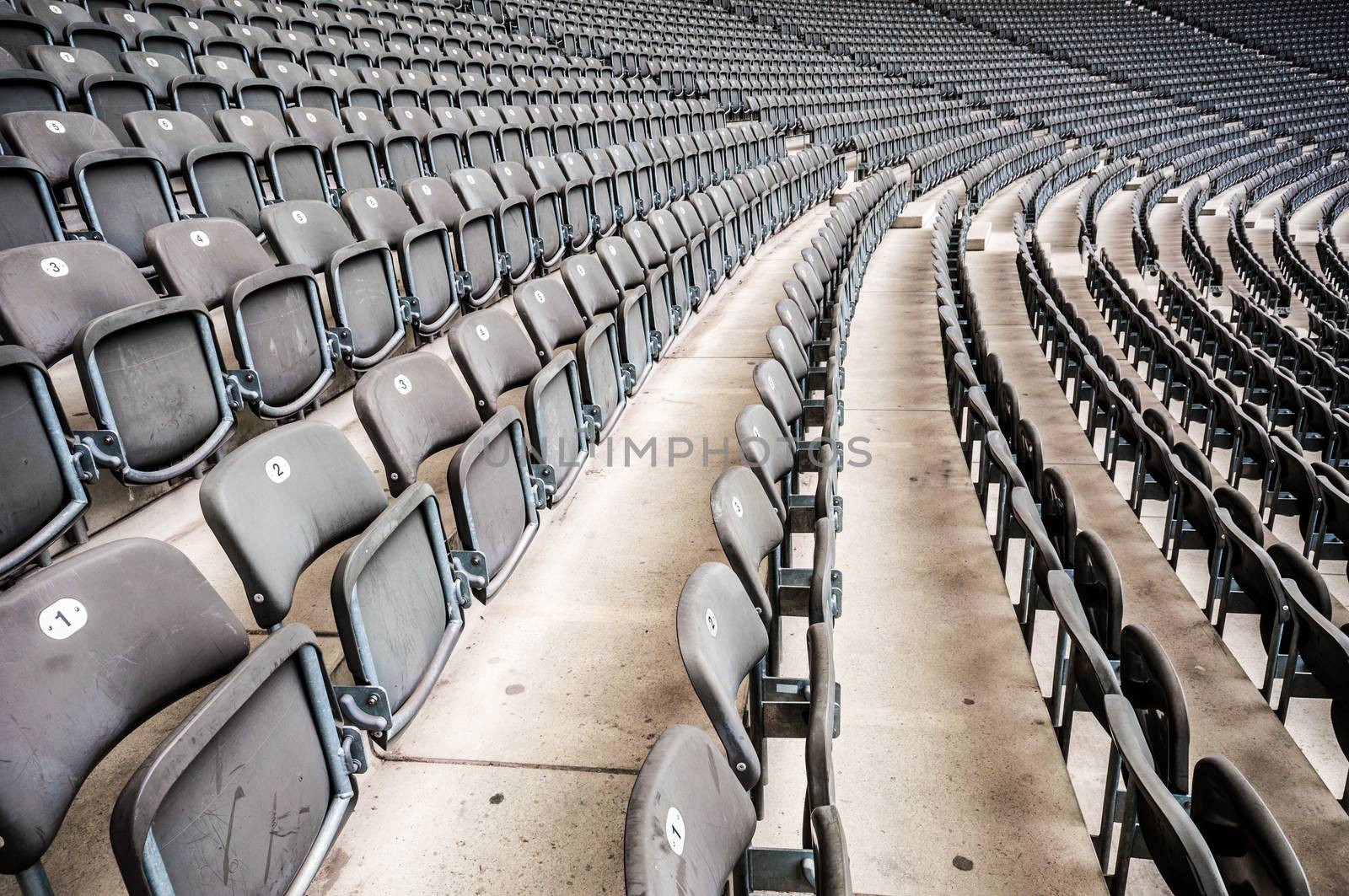 rows of seats in a big stadium