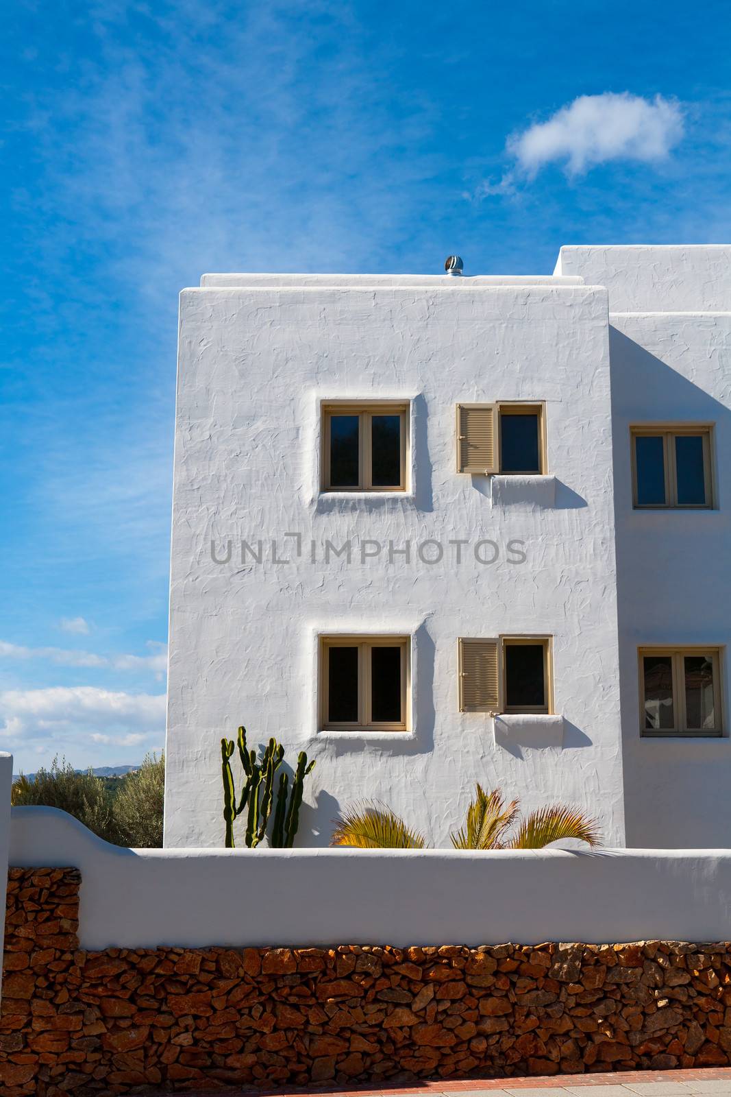 White Mediterranean houses in Javea alicante at spain
