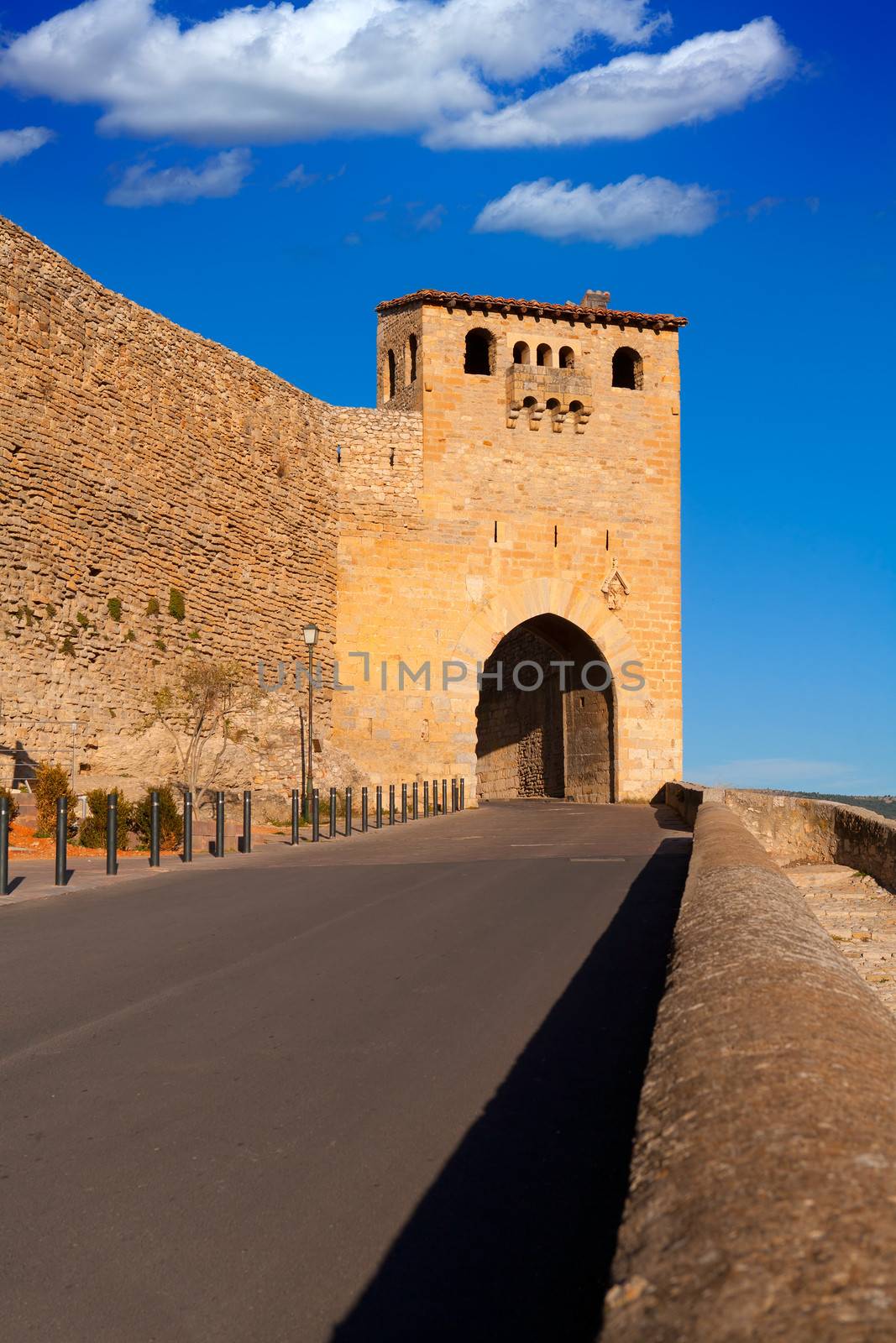 Morella in castellon Maestrazgo castle fort entrance door at Spain