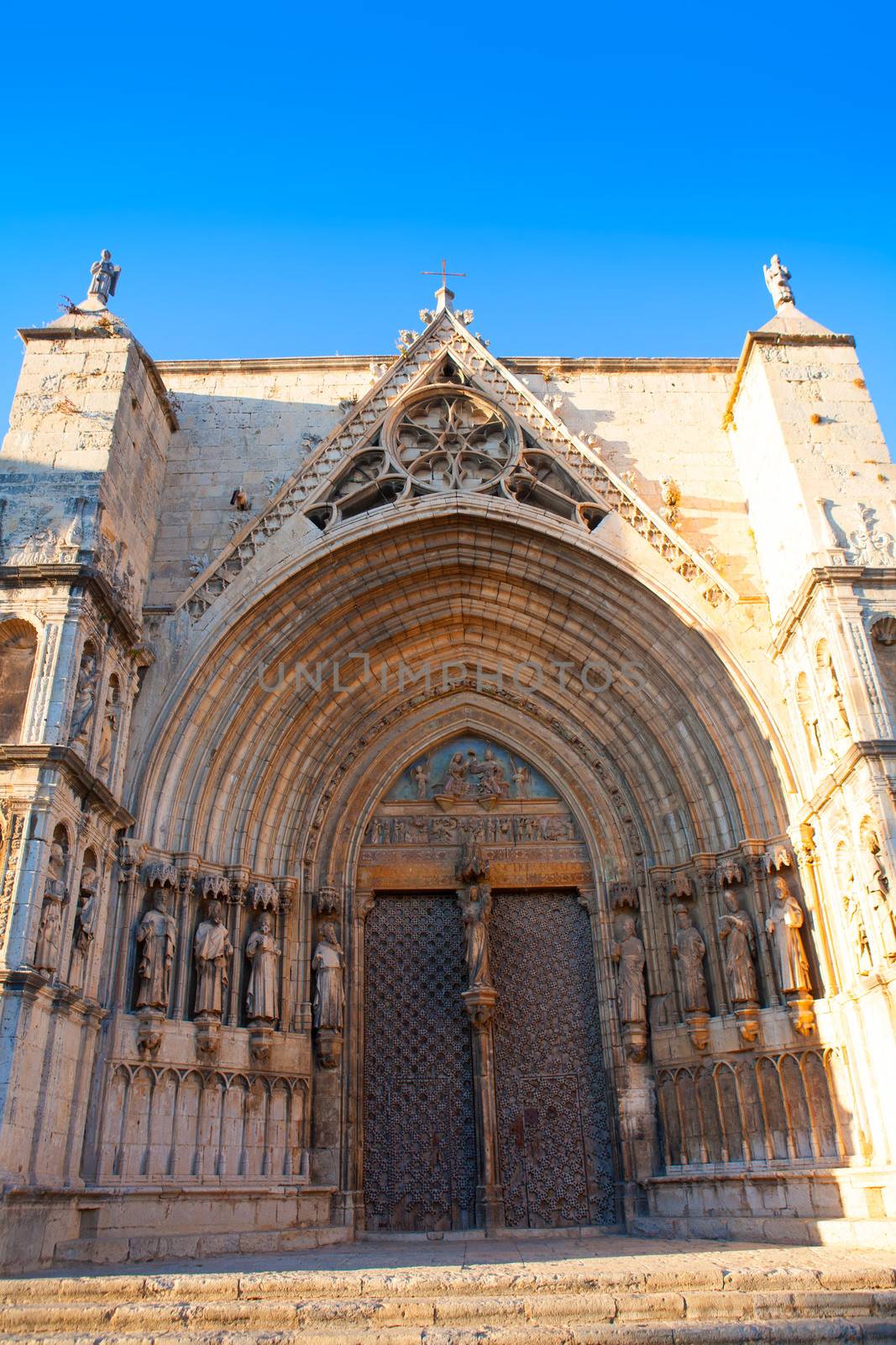 Morella in Maestrazgo castellon church details at Spain