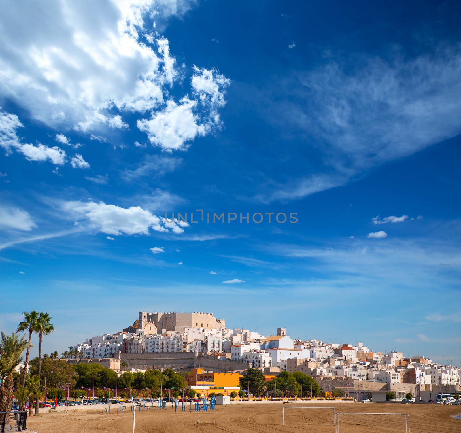 Peniscola Castle and beach in Castellon spain by lunamarina