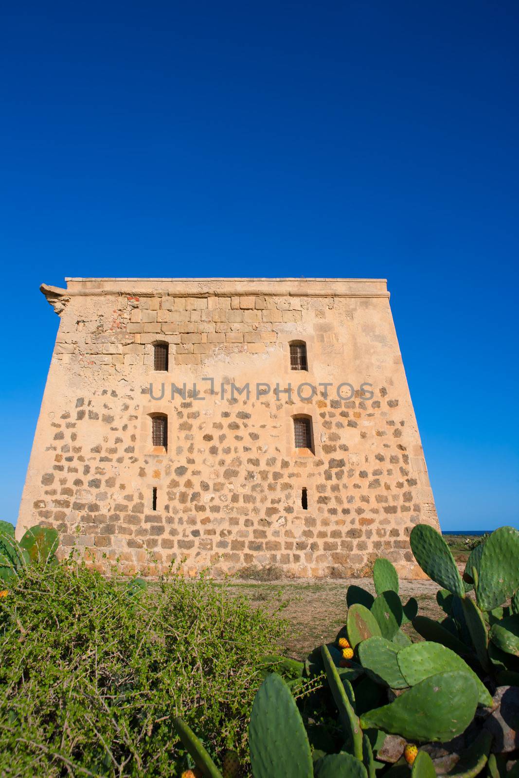 Tabarca island tower Torre de San Jose was a prision and castle in Alicante Spain