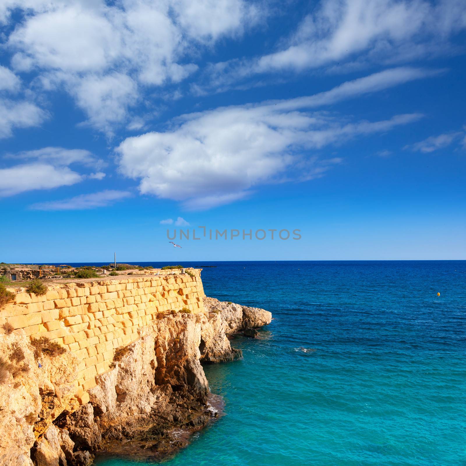 tabarca island alicante mediterranean blue sea in spain