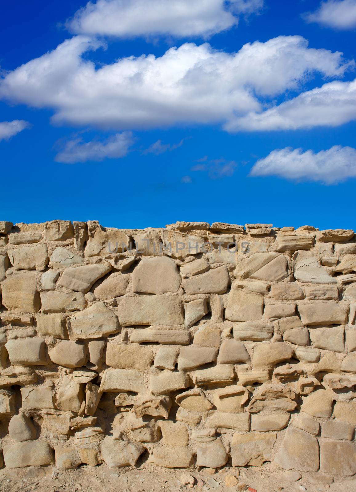 Tabarca Island battlement fort masonry wall detail in Spain