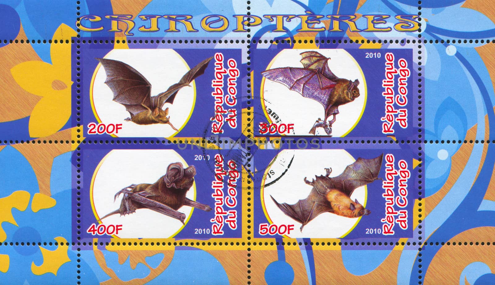 CONGO - CIRCA 2010: stamp printed by Congo, shows Bat, circa 2010