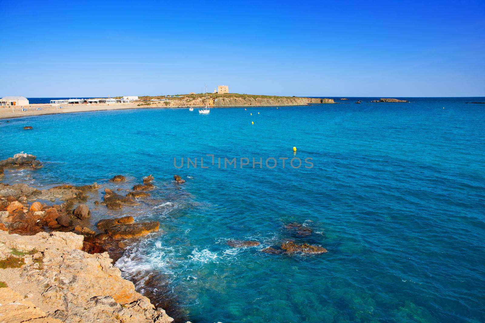 tabarca island alicante mediterranean blue sea in spain