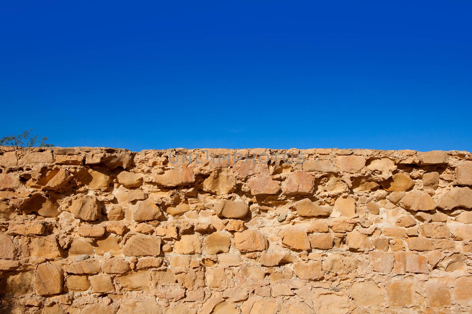 Tabarca Island battlement fort masonry wall detail in Spain