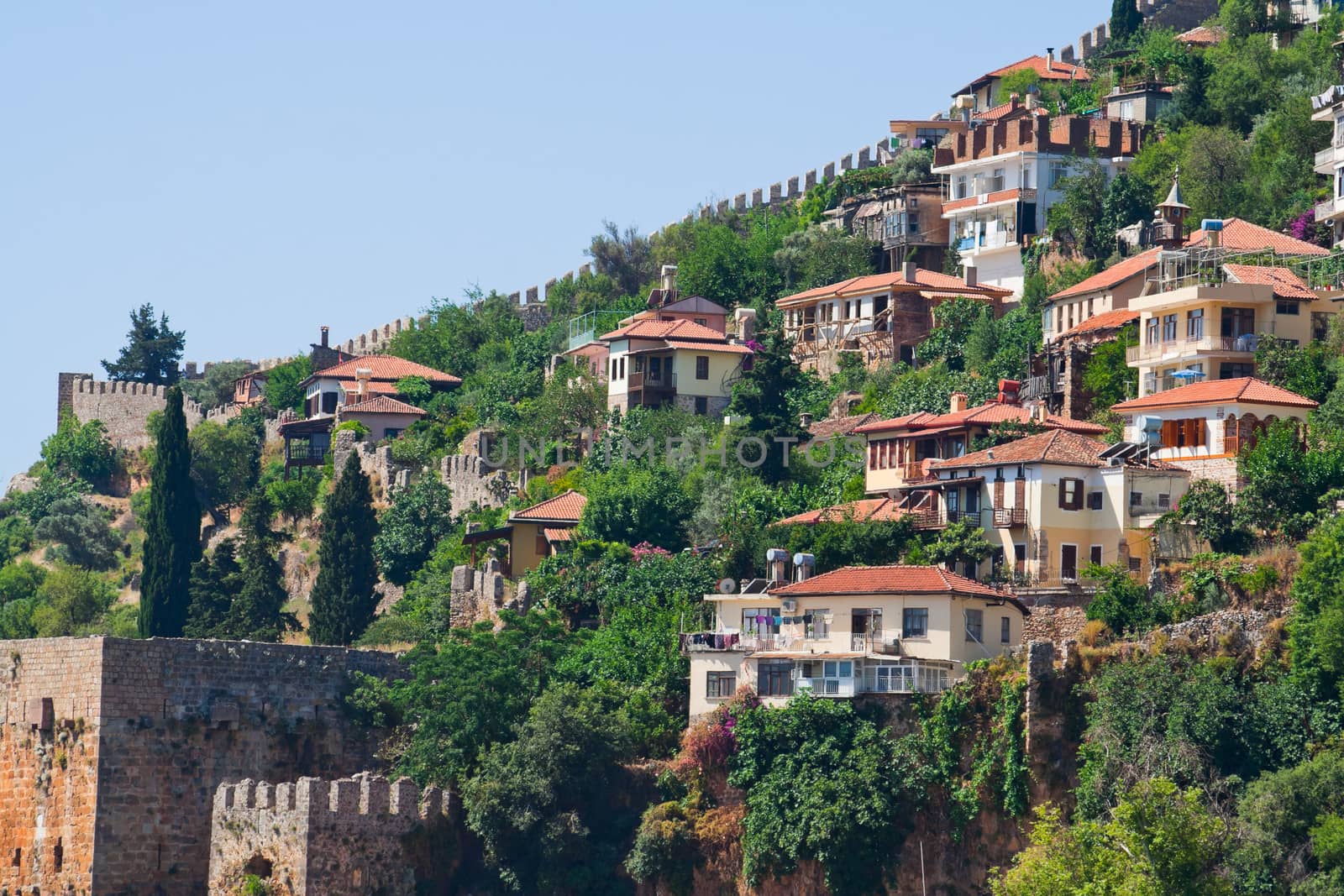 Turkish houses in the city of Alanya